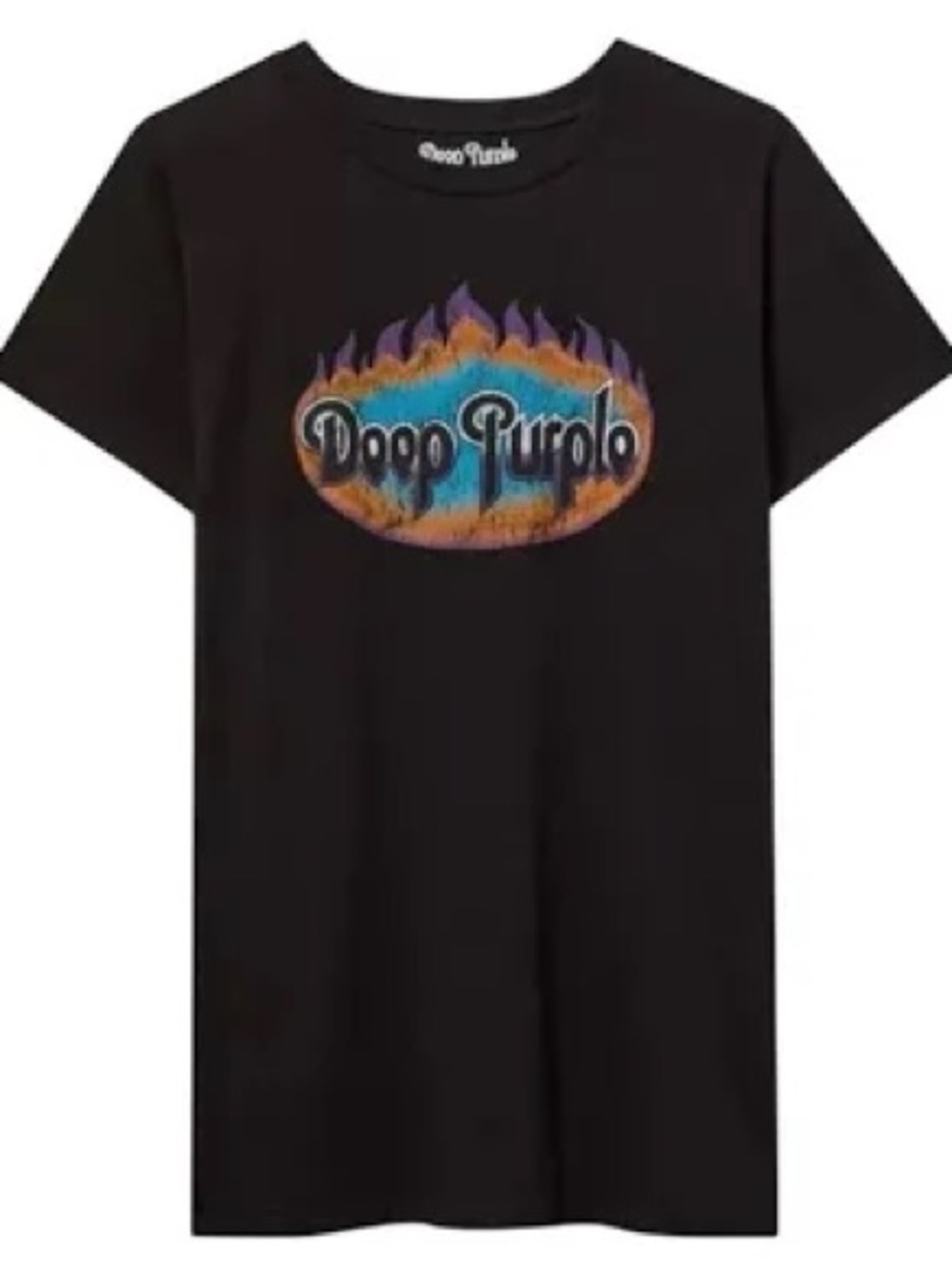 Torrid Deep Purple classic cotton crew tee - size 1, 1X, 14/16 - deep black